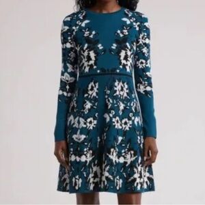 Eliza J Blue and White Floral Dress